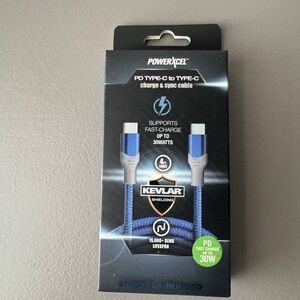 Blue PD Type-C to Type-C Charge & Sync Cable